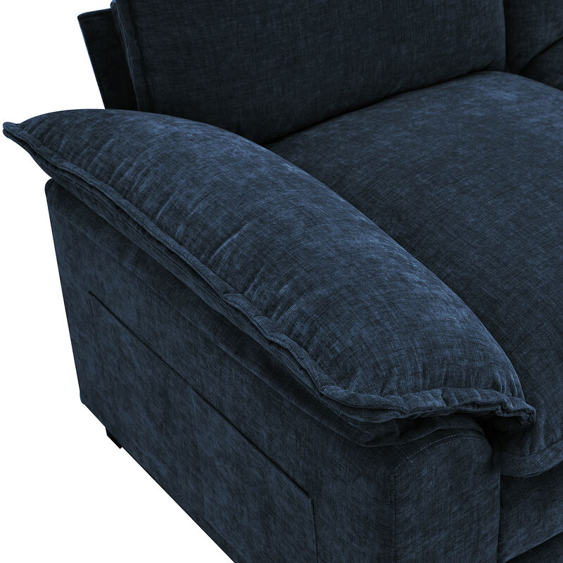 Merax 5-seat Upholstered Cloud Sofa with Double Seat Cushions