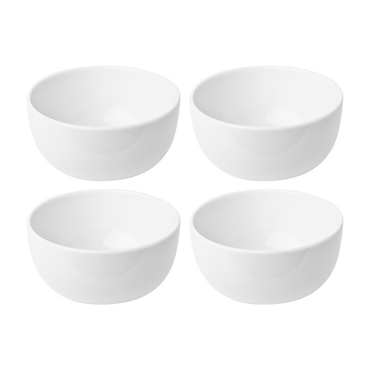 Porcelain Santa Monica dia.4.25" h:2" 8 oz. Round White Porcelain Bowl (Set of 4)