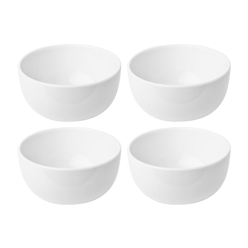 Porcelain Santa Monica dia.4.25" h:2" 8 oz. Round White Porcelain Bowl (Set of 4)