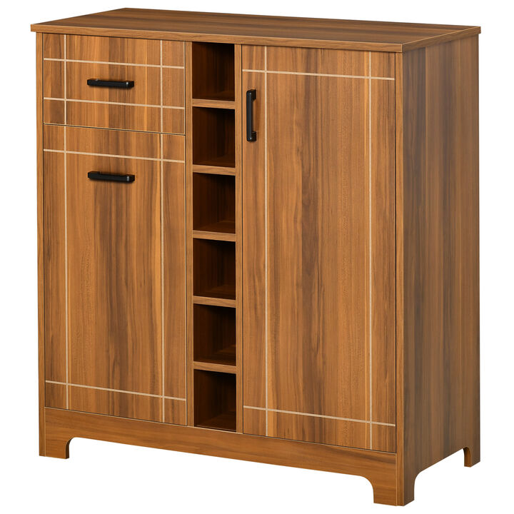 6 Bottle Wine Storage Rack Cabinet Buffet Sideboard with 2 Cupboards & 1 Drawer