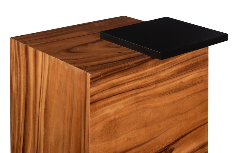 Plateau Side Table with Shelf