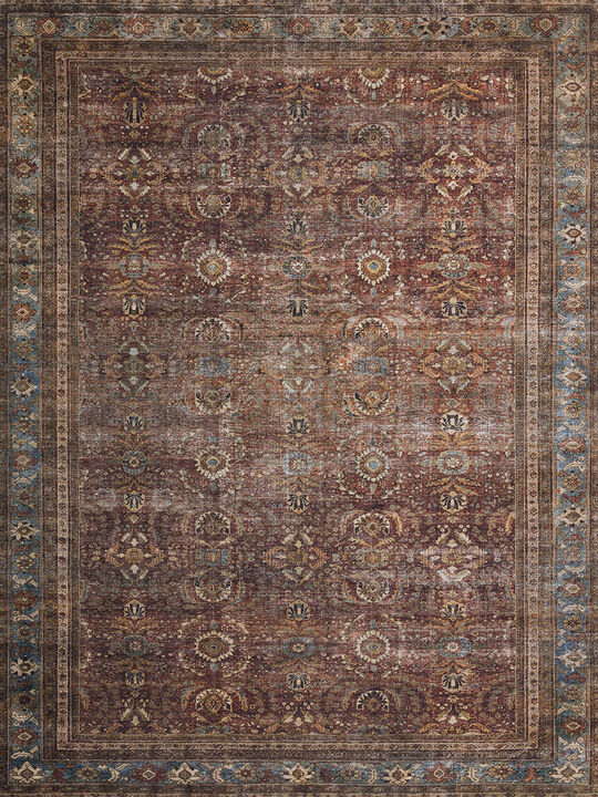 Layla LAY01 Brick/Blue 3'6" x 5'6" Rug by Loloi II