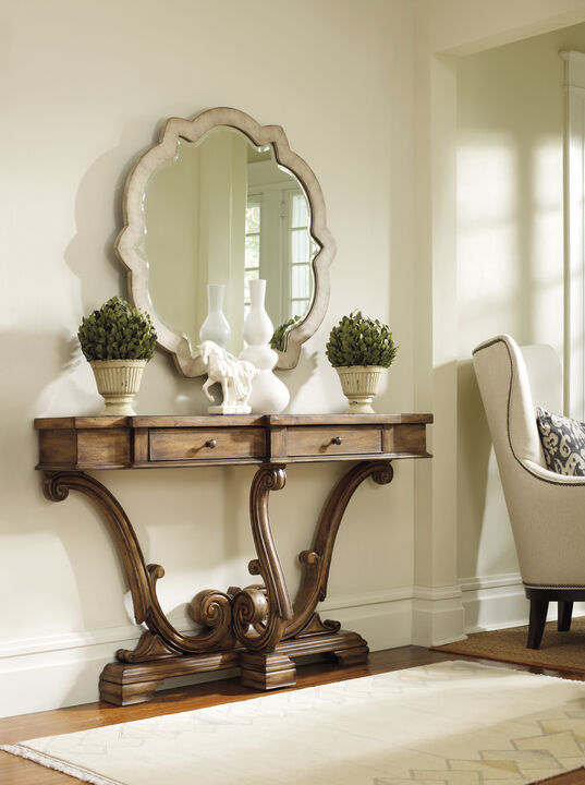 Sanctuary Thin Console-amber Sands in Medium Wood
