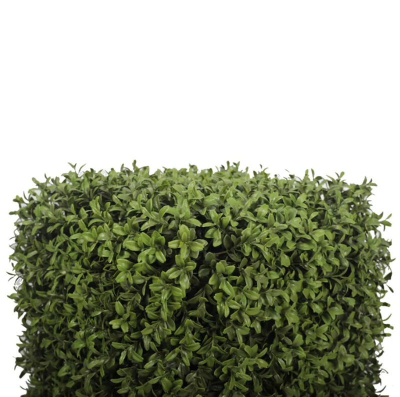 Premium Potted Artificial Square Topiary Plant 21" - UV Resistant / Outdoor Proof