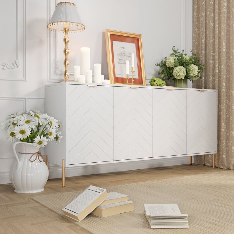 4-Door Accent Cabinet More Large Storage Cabinet