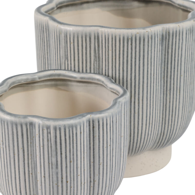 Blu/Ivry Stone Scallop Plntrs