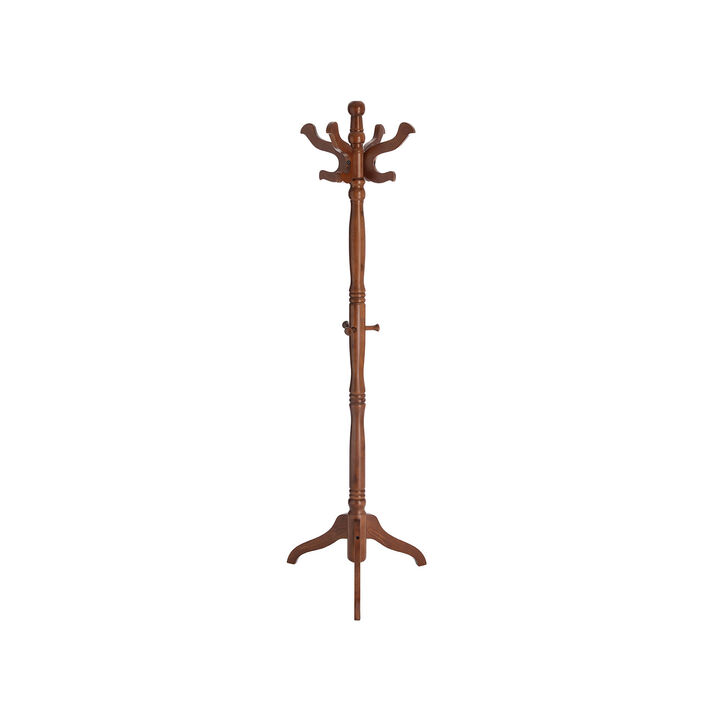 Coat Rack Free Standing with 11 Hooks, Wooden Hall Tree Coat Hat Tree