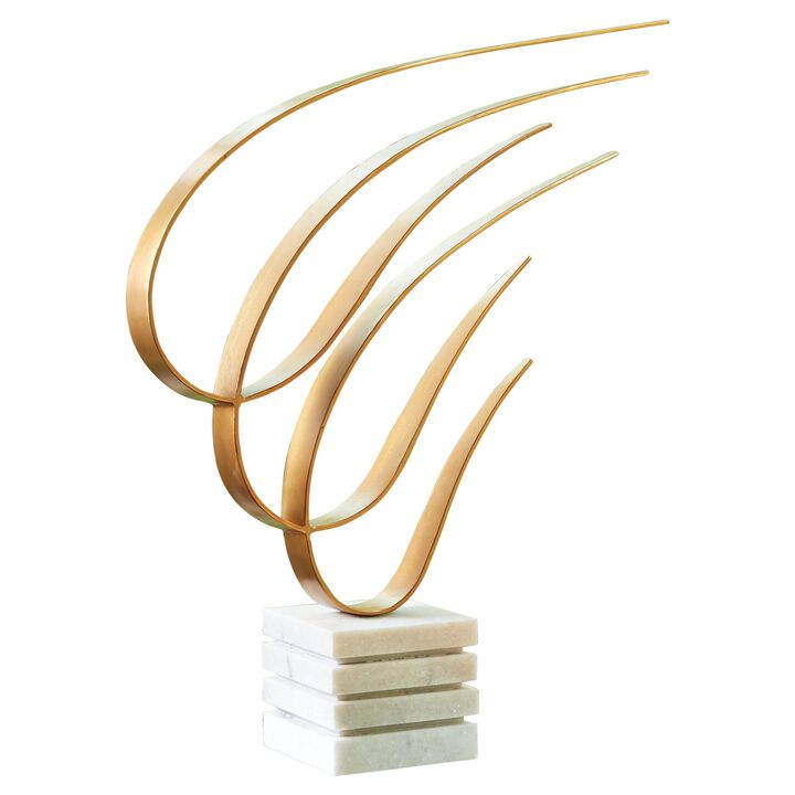 Swoosh Sculpture- Gold