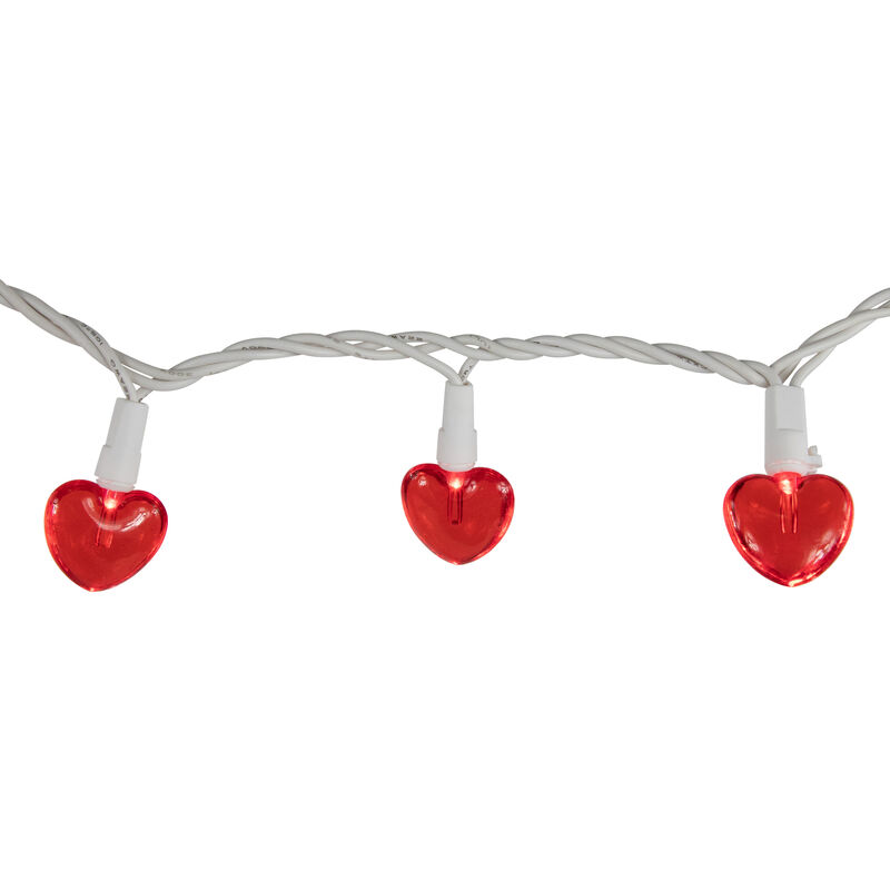 20-Count Red LED Mini Hearts Valentine's Day Lights - 4.75ft  White Wire