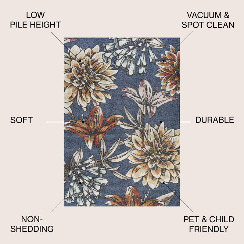 Giglio Modern Botanical Flower Area Rug