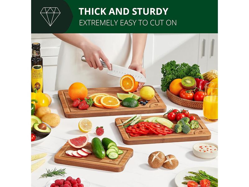 ROYAL CRAFT WOOD Wooden Cutting Boards for Kitchen Meal Prep & Serving