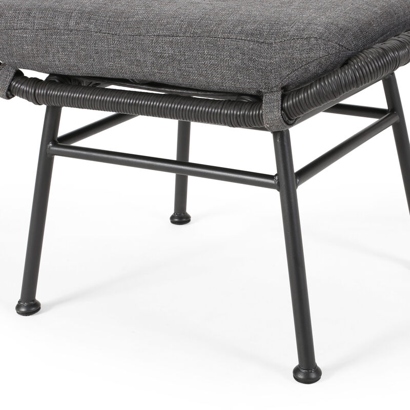 Merax Outdoor Patio PE Wicker Chairs Stools