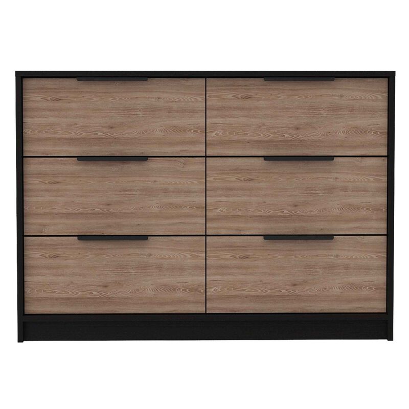 Longhill 6-Drawer Rectangle Dresser Black Wengue And Pine