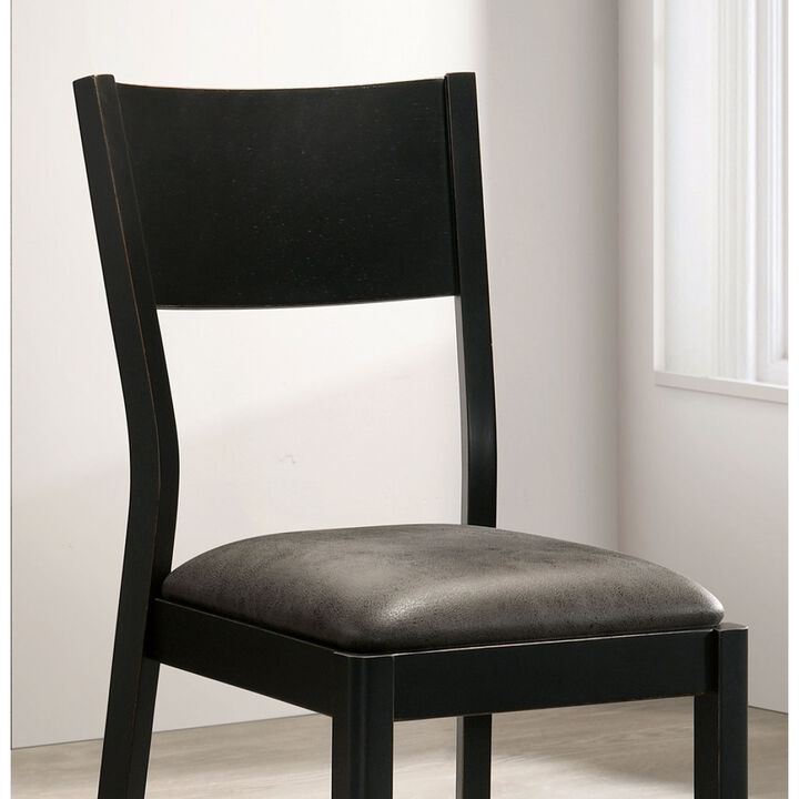 Modern Black & Gray Side Chairs Set of 2 Dining Room Furniture