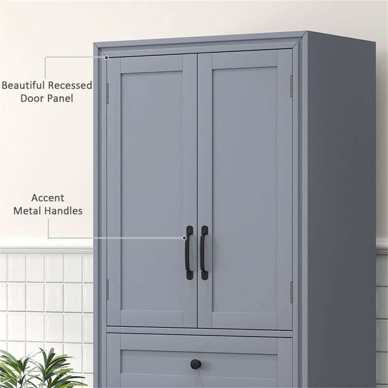Multi-Functional Kitchen Cabinet with Adjustable Shelves
