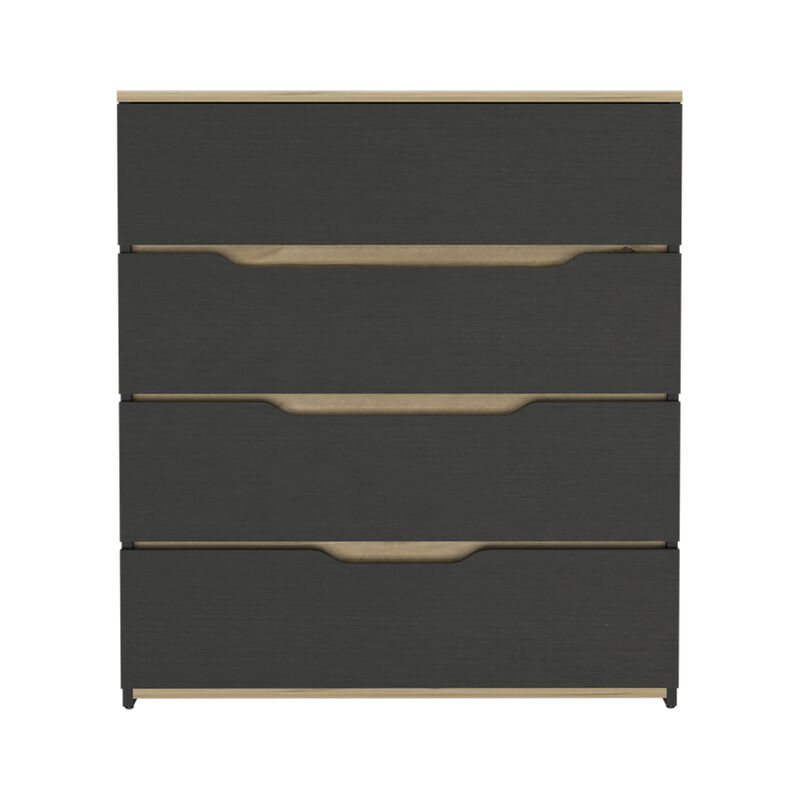 Zoe Dresser, Superior Top, Four Drawers - Black Light Oak