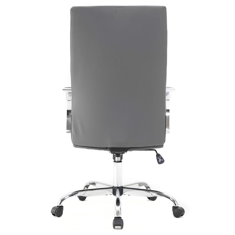 LeisureMod Sonora Modern High-Back Tall Adjustable Height Leather Conference Office Chair with Tilt & 360 Degree Swivel