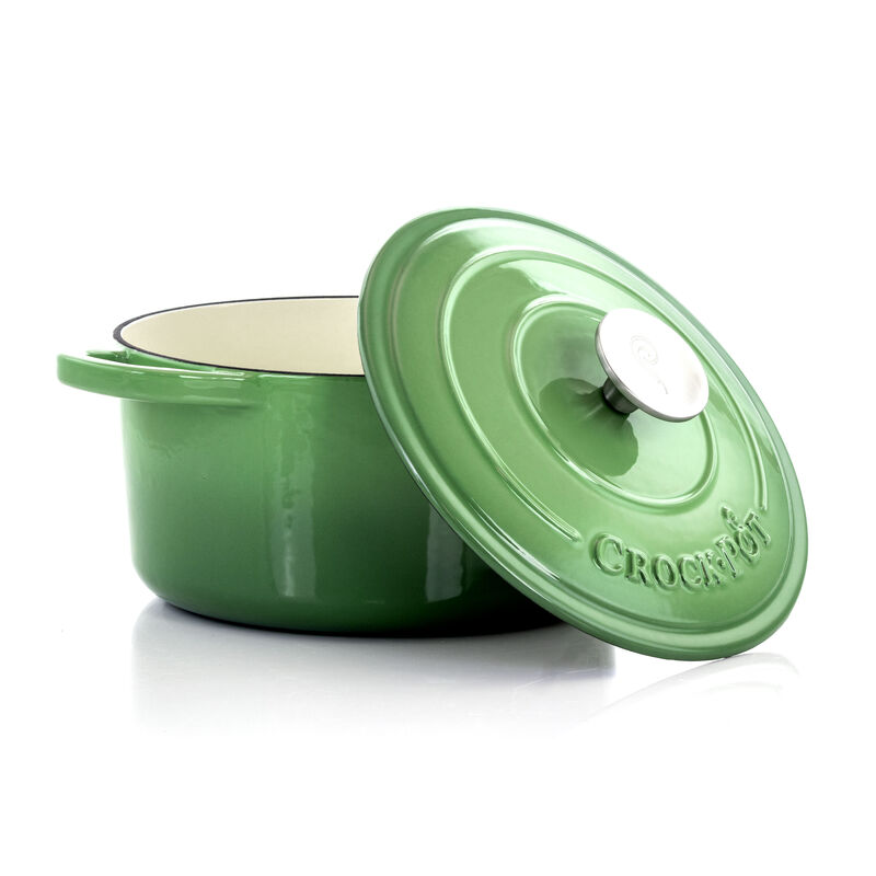 Crock-Pot Artisan 2 Piece 3 Quarts Enameled Cast Iron Dutch Oven in Pistachio Green