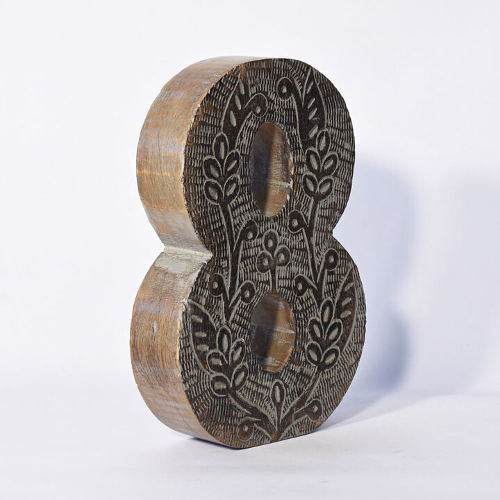 Vintage Gray Handmade Eco-Friendly "8" Numeric Number For Wall Mount & Table Top D�cor