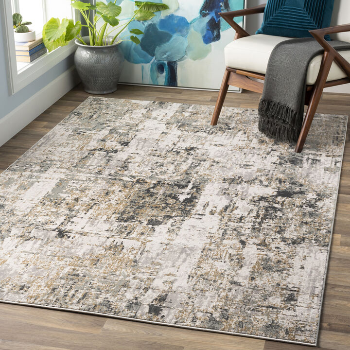 Quatro QUA-2301 2' x 2'11' Gray Rug