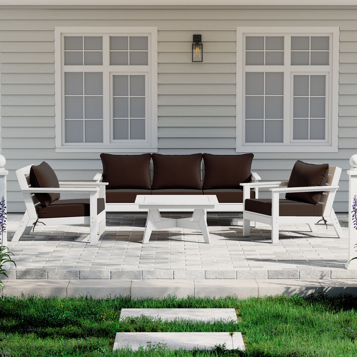 WestinTrends Outdoor 6-Piece Modular Sectional Patio Furniture Sofa Set
