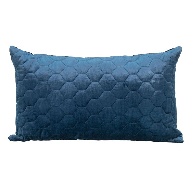 24" Navy Blue Transitional Quilted Throw Pillow