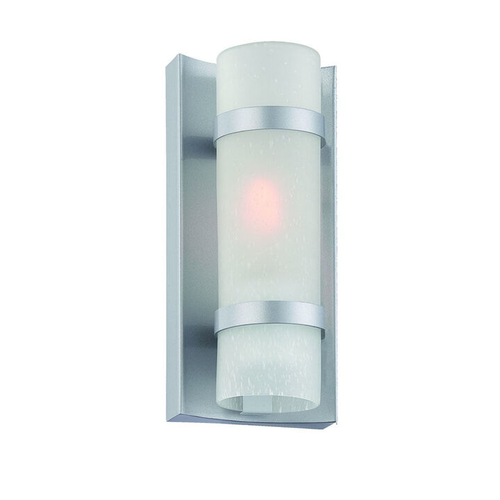 Hivvago Brushed Silver and White Glass Wall Sconce