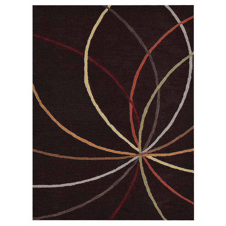 RUGSOTIC CARPETS HAND TUFTED WOOL ECO-FRIENDLY AREA RUGS  - 4'x6', Rectangle Shape, Brown, Contemporary Modern Design, High Pile Thick Handmade Area Rugs for Living Room, Bed Room (K00728)