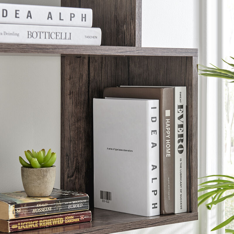 Manasa Floating Geometric Kilter Two-Tier Wall Shelf