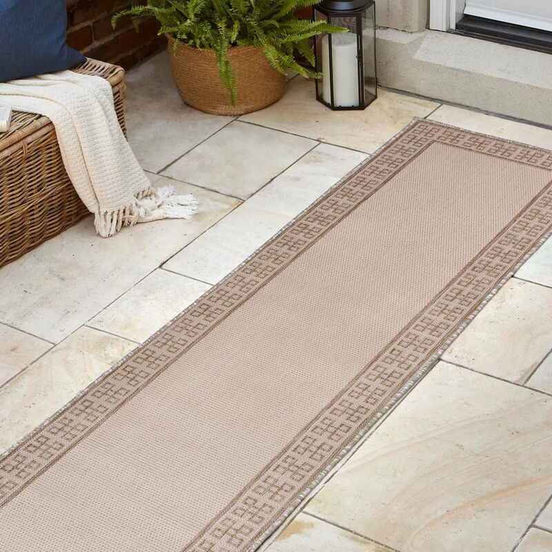 Athena Classic Geometric Border Indoor/Outdoor Runner Rug