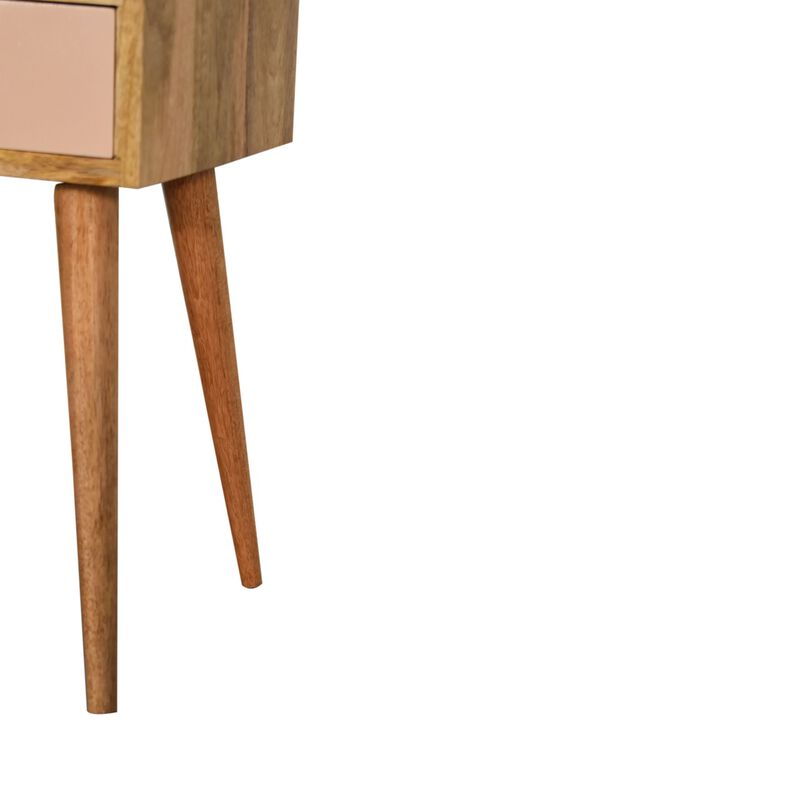 Mini Blush Hand Painted   Solid Wood 1 Drawer NightStand