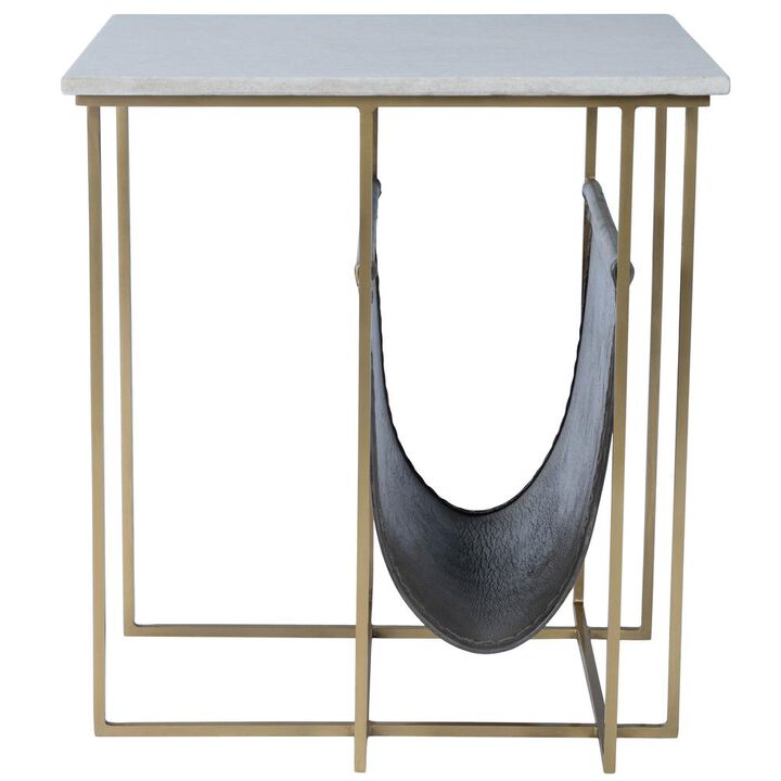 Modern Marble and Leather Magazine Table, Belen Kox