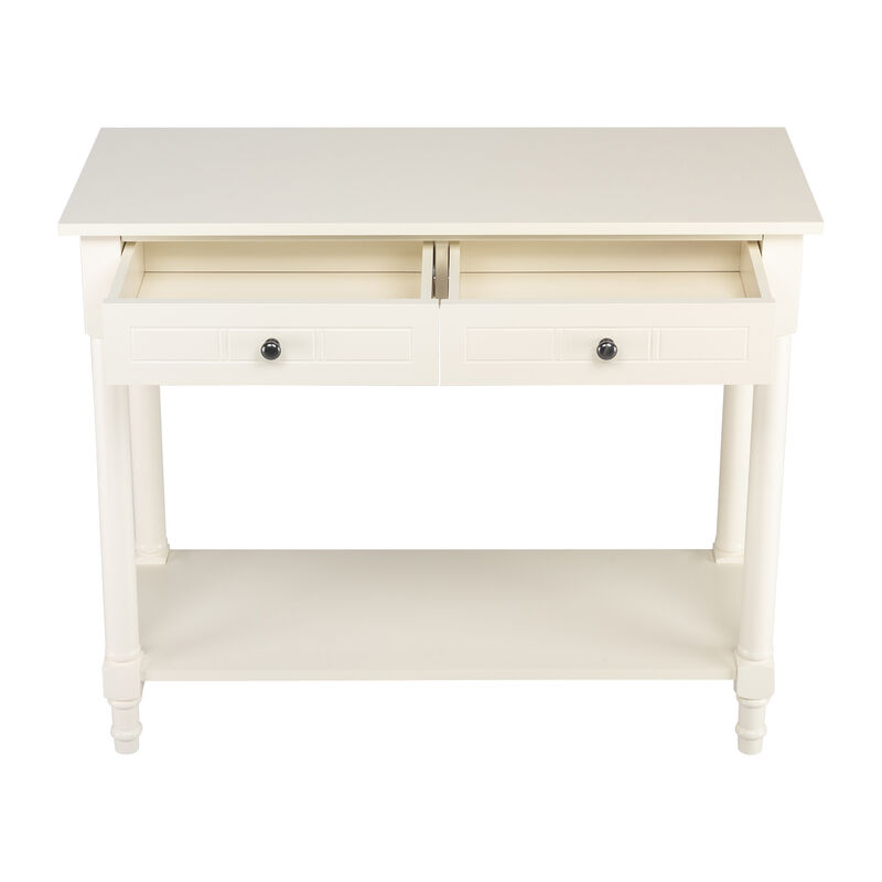 2-Tier Console Table with 2 Drawers Elegant & Functional Entryway or Living Room Storage