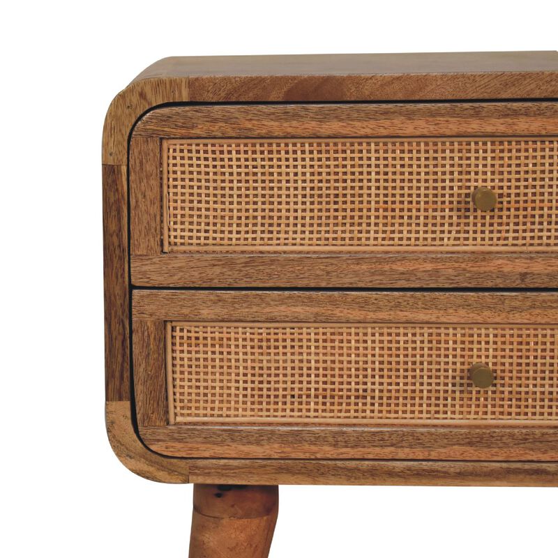 Artisan Furniture Larrisa Woven 2 Drawers Solid Wood Nightstand