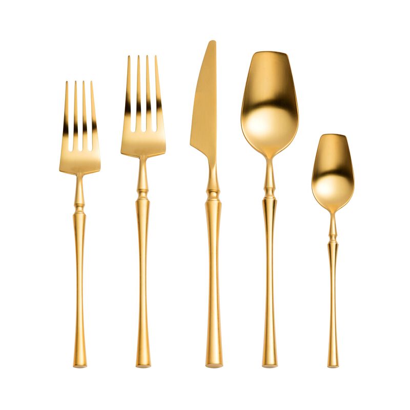 Millie Brushed Silver Stainless Steel Flatware - Set of 5 Pieces