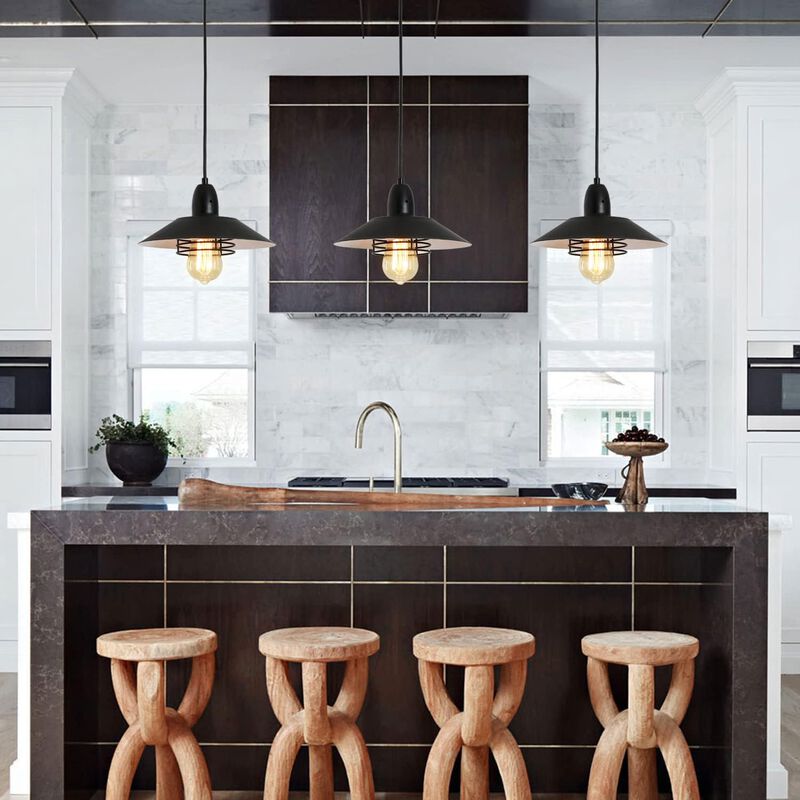 Retro Industrial Pendant Lighting, Adjustable Hanging Ceiling Lamp for Dining Room & Living Space