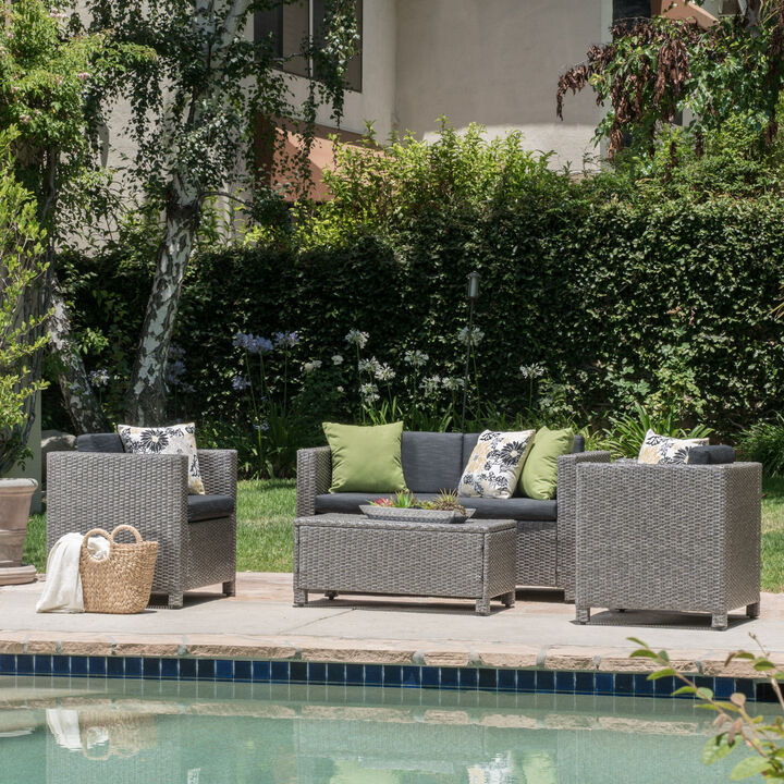 Merax 4 Pieces Outdoor Rattan  Sofa Set