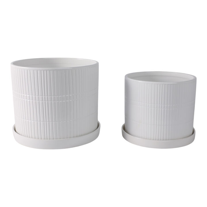Line Textured Planter Set