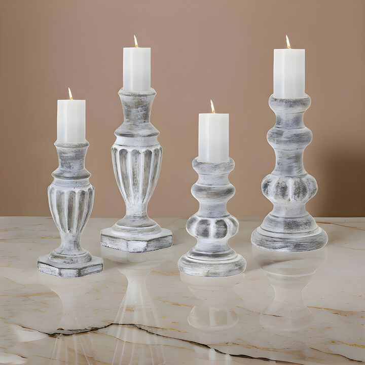Set of 4 Decorative Candle Holders for Elegant Home Décor and Lighting