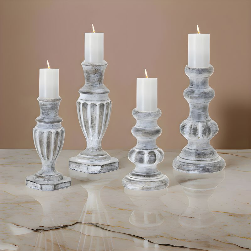 Set of 4 Decorative Candle Holders for Elegant Home Décor and Lighting