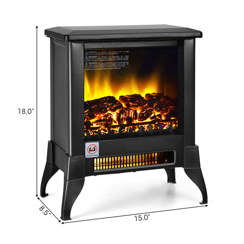 Compact Portable Space Heater with Realistic Flame Effect