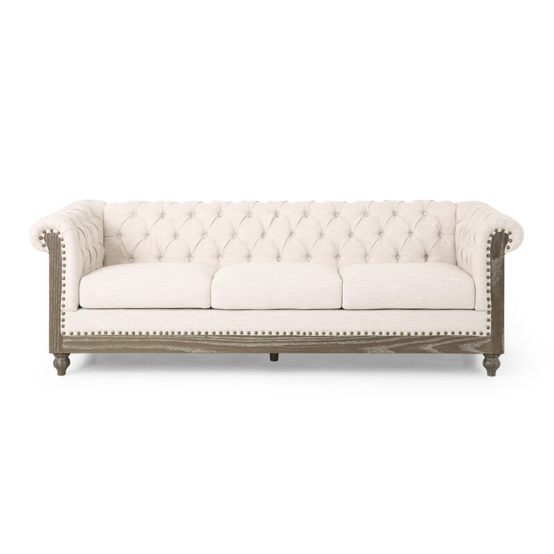 Merax 3-Seat Sofa with Wooden Legs