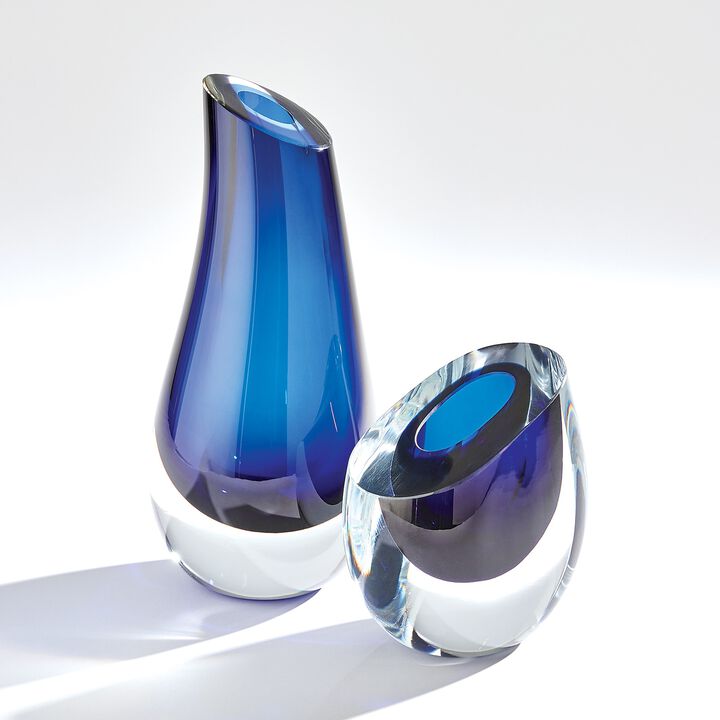 Slant Vase-Blue Small