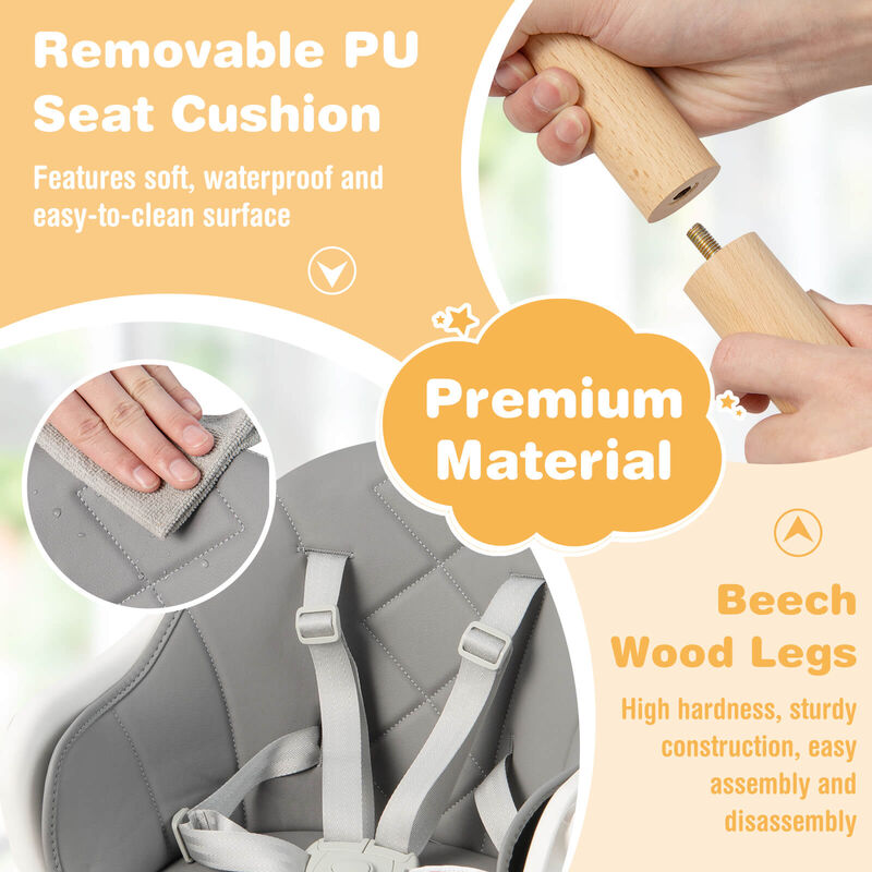 6-in-1 Baby High Chair with Removable Dishwasher and Safe Tray