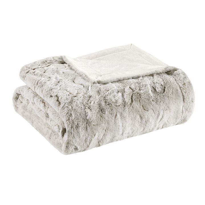 Gracie Mills Shawn Brushed Faux Fur to Mink Oversized Throw