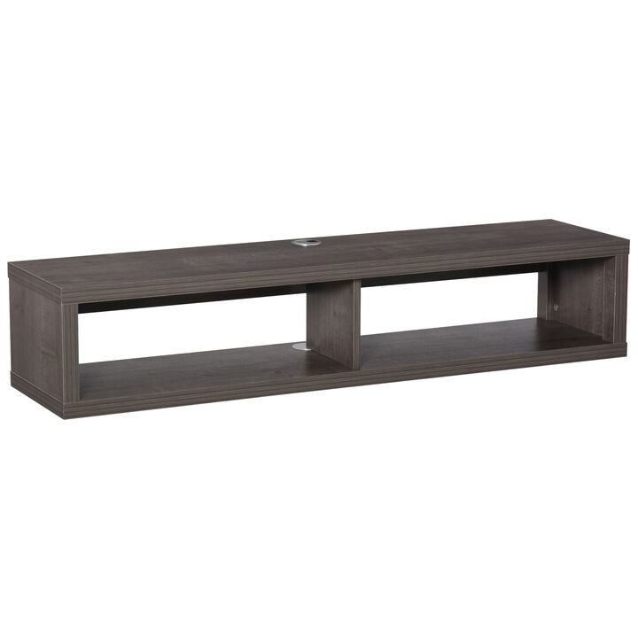 Wall Mount Media Console, Floating TV Stand Entertainment Center Unit, Dark Grey