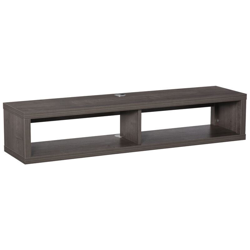Wall Mount Media Console, Floating TV Stand Entertainment Center Unit, Dark Grey