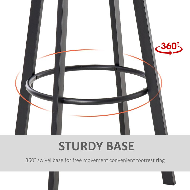 Industrial Bar Dining: 3-Piece Adjustable Height Bistro Set with Swivel Stools