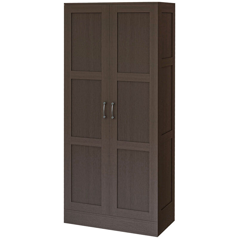 HOMCOM Storage Cabinet w/ Storage Shelves, Pantry Cupboard Cabinet, Coffee