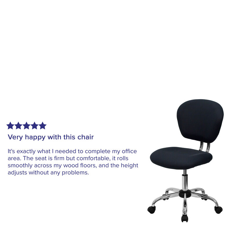 Beverly Mid-Back Gray Mesh Padded Swivel Task Office Chair with Chrome Base